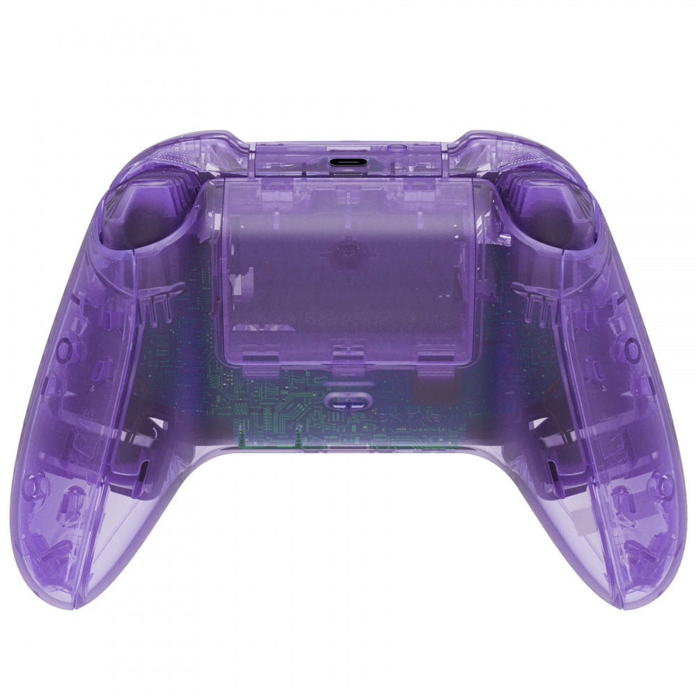 eXtremeRate Retail Clear Atomic Purple Controller Full Set Housing Shell Case with Buttons for Xbox Series X/S, Custom Replacement Side Rails Front Back Plate Cover for Xbox Series S & Xbox Series X Controller - QX3M505