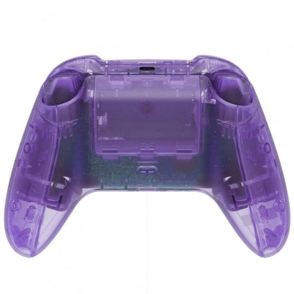 eXtremeRate Retail Clear Atomic Purple Controller Full Set Housing Shell Case with Buttons for Xbox Series X/S, Custom Replacement Side Rails Front Back Plate Cover for Xbox Series S & Xbox Series X Controller - QX3M505