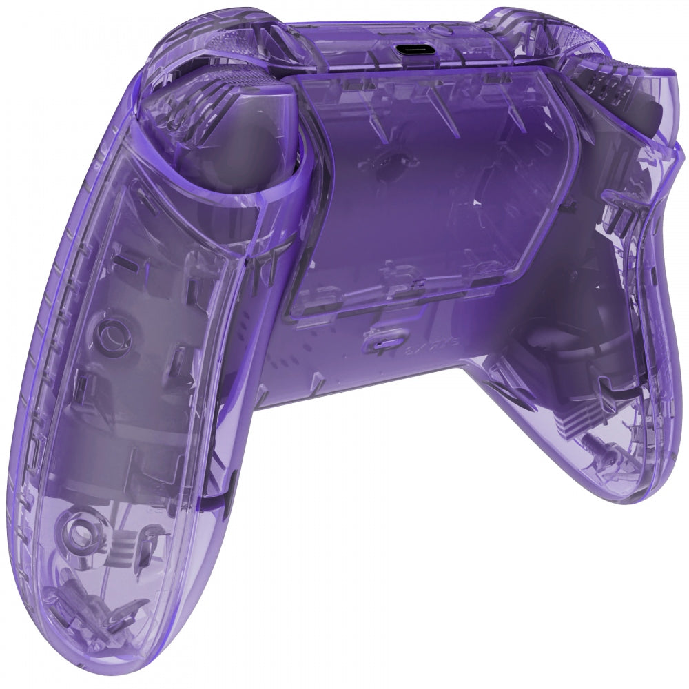 eXtremeRate Retail Clear Atomic Purple Controller Full Set Housing Shell Case with Buttons for Xbox Series X/S, Custom Replacement Side Rails Front Back Plate Cover for Xbox Series S & Xbox Series X Controller - QX3M505