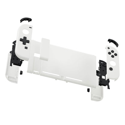 eXtremeRate Retail eXtremeRate Dpad Version Custom Full Set Shell for Nintendo Switch, Soft Touch Grip Replacement Console Back Plate, NS Joycon Handheld Controller Housing with Buttons for Nintendo Switch - White - QZP3001