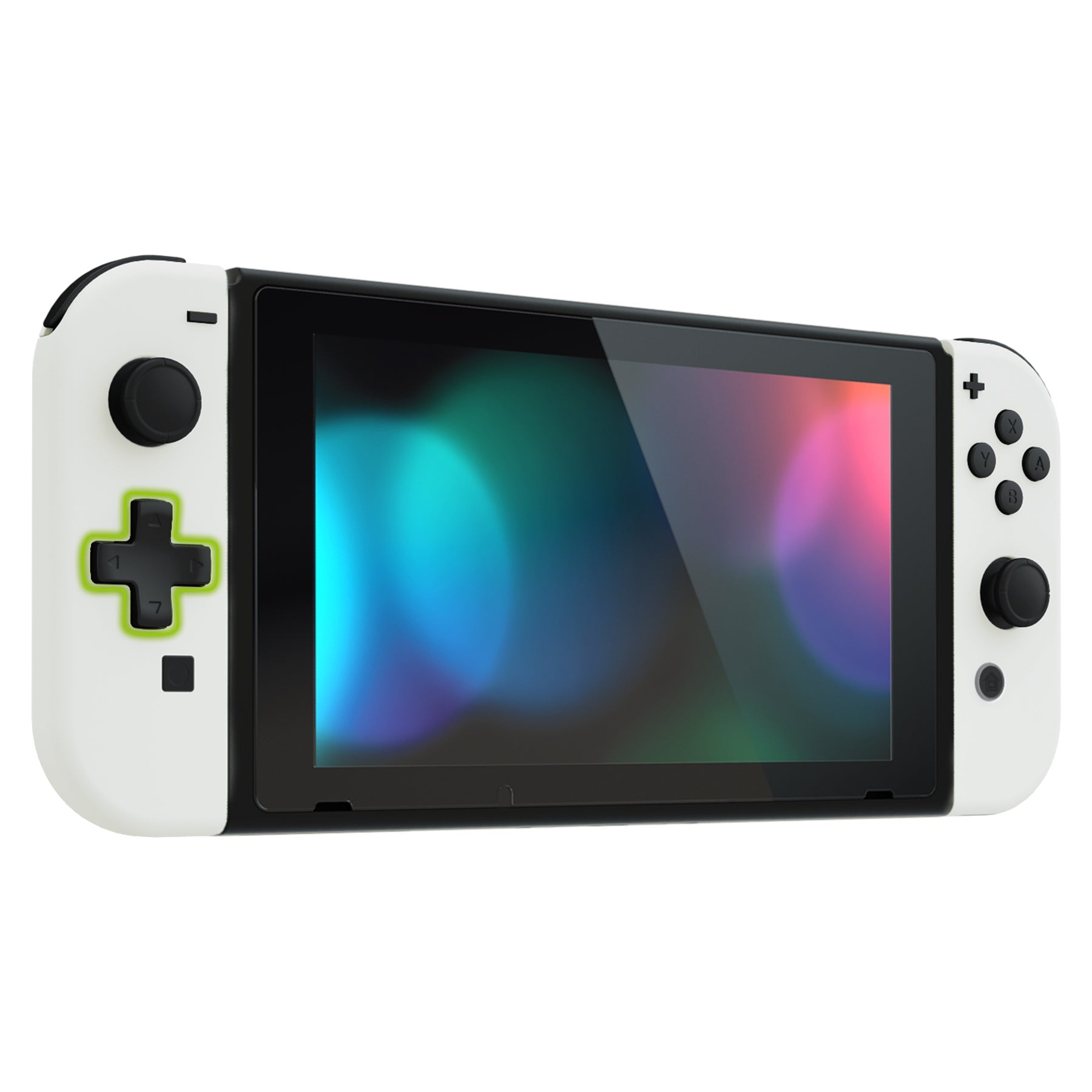 eXtremeRate Retail eXtremeRate Dpad Version Custom Full Set Shell for Nintendo Switch, Soft Touch Grip Replacement Console Back Plate, NS Joycon Handheld Controller Housing with Buttons for Nintendo Switch - White - QZP3001