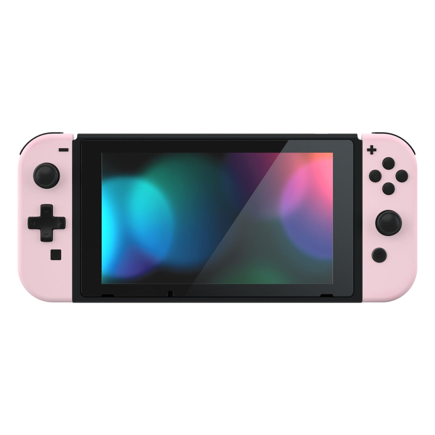 eXtremeRate Retail eXtremeRate Dpad Version Custom Full Set Shell for Nintendo Switch, Soft Touch Grip Replacement Console Back Plate, NS Joycon Handheld Controller Housing with Buttons for Nintendo Switch - Cherry Blossoms Pink - QZP3002