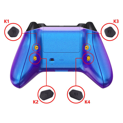 eXtremeRate Retail Chameleon Purple Blue HOPE Remappable Remap Kit for Xbox Series X/S Controller, Upgrade Boards & Redesigned Back Shell & Side Rails & Back Buttons for Xbox Core Controller - Controller NOT Included - RX3P3001