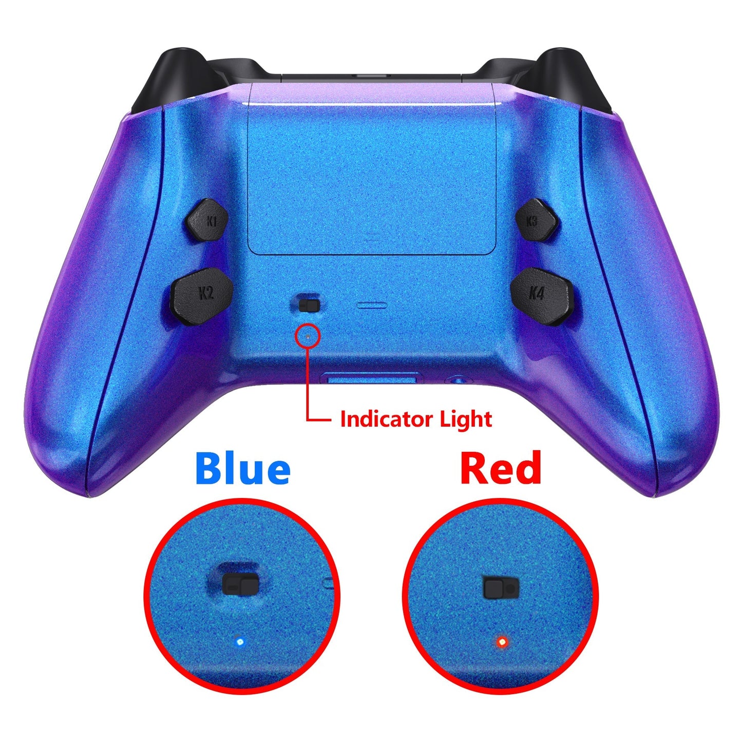 eXtremeRate Retail Chameleon Purple Blue HOPE Remappable Remap Kit for Xbox Series X/S Controller, Upgrade Boards & Redesigned Back Shell & Side Rails & Back Buttons for Xbox Core Controller - Controller NOT Included - RX3P3001