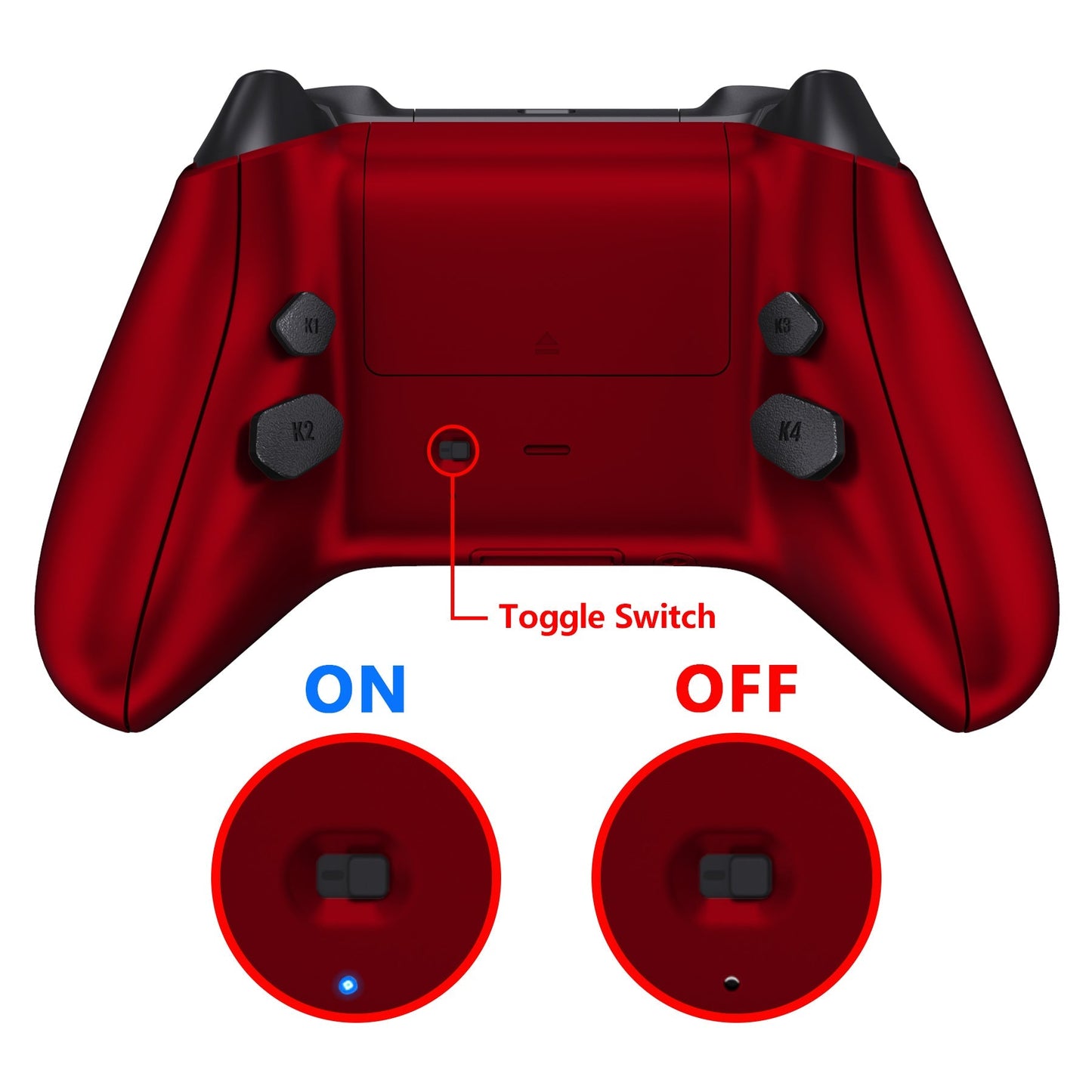 eXtremeRate Retail Scarlet Red HOPE Remappable Remap Kit for Xbox Series X/S Controller, Upgrade Boards & Redesigned Back Shell & Side Rails & Back Buttons for Xbox Core Controller - Controller NOT Included - RX3P3003