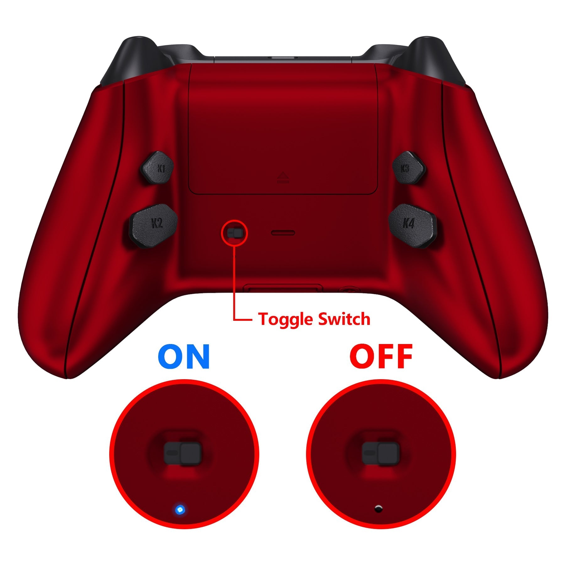 eXtremeRate Retail Scarlet Red HOPE Remappable Remap Kit for Xbox Series X/S Controller, Upgrade Boards & Redesigned Back Shell & Side Rails & Back Buttons for Xbox Core Controller - Controller NOT Included - RX3P3003