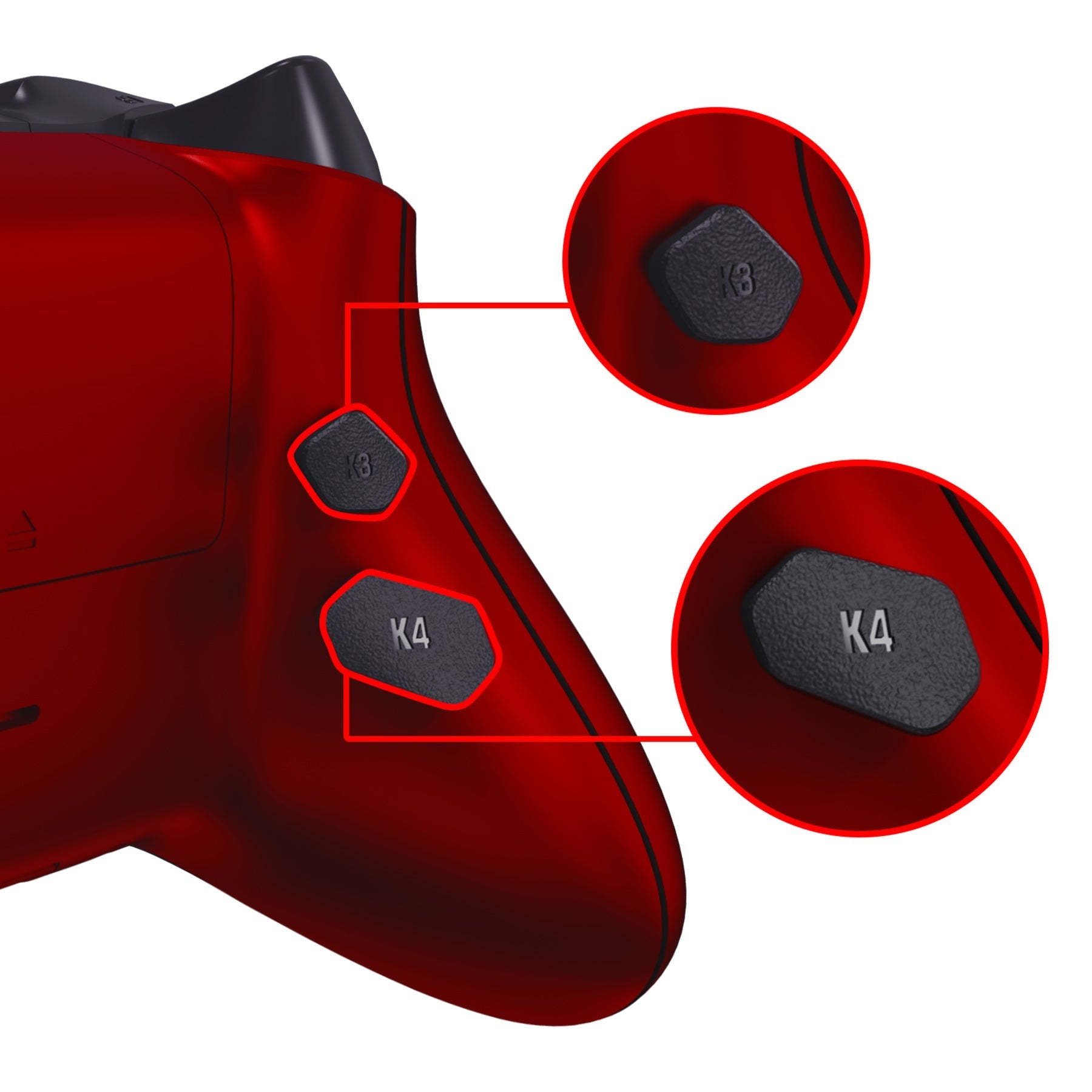 eXtremeRate Retail Scarlet Red HOPE Remappable Remap Kit for Xbox Series X/S Controller, Upgrade Boards & Redesigned Back Shell & Side Rails & Back Buttons for Xbox Core Controller - Controller NOT Included - RX3P3003