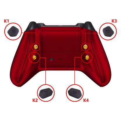 eXtremeRate Retail Scarlet Red HOPE Remappable Remap Kit for Xbox Series X/S Controller, Upgrade Boards & Redesigned Back Shell & Side Rails & Back Buttons for Xbox Core Controller - Controller NOT Included - RX3P3003