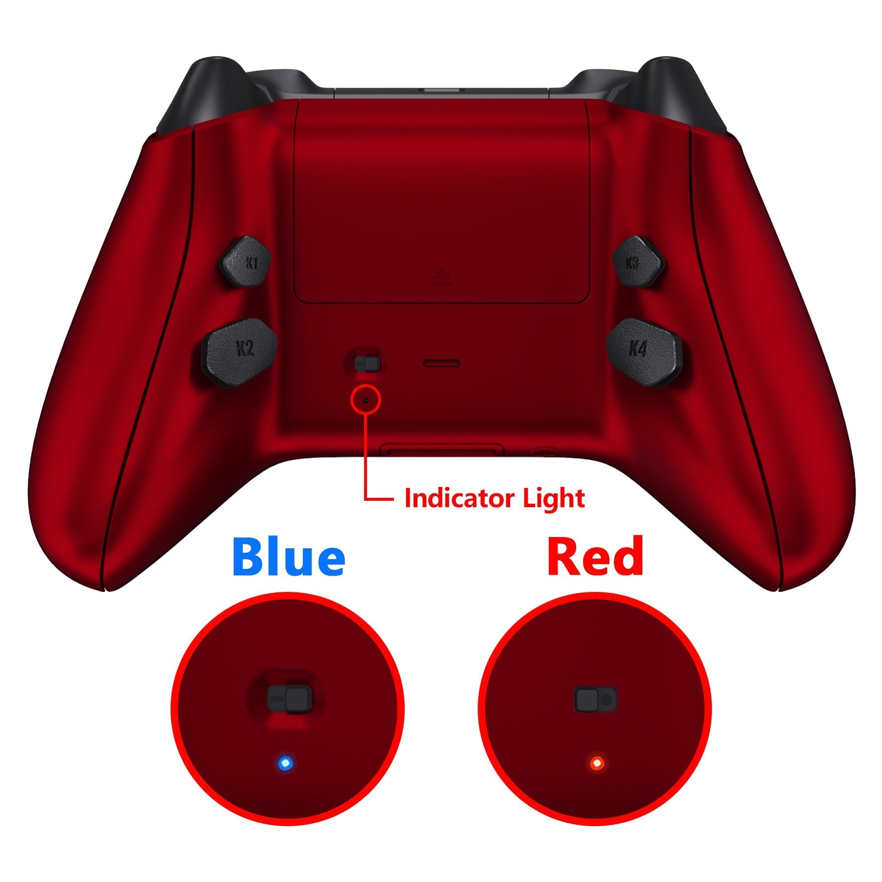 eXtremeRate Retail Scarlet Red HOPE Remappable Remap Kit for Xbox Series X/S Controller, Upgrade Boards & Redesigned Back Shell & Side Rails & Back Buttons for Xbox Core Controller - Controller NOT Included - RX3P3003