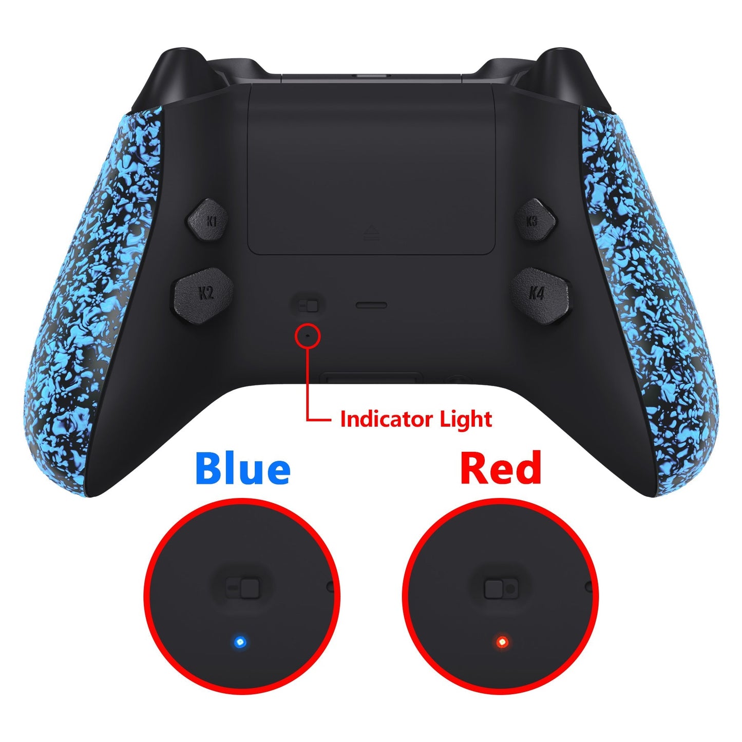 eXtremeRate Retail Textured Blue HOPE Remappable Remap Kit for Xbox Series X/S Controller, Upgrade Boards & Redesigned Back Shell & Side Rails & Back Buttons for Xbox Core Controller - Controller NOT Included - RX3P3044