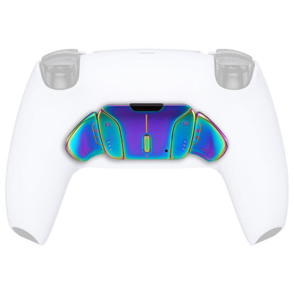 eXtremeRate Turn RISE & RISE4 to RISE4 RMB Kit ¨C Real Metal Buttons (RMB) Version K1 K2 K3 K4 Back Buttons Housing & Remap PCB Board for eXtremeRate RISE & RISE4 Remap kit, Compatible with PS5 Controller - Metallic Rainbow Aura Blue & Purple eXtremeRate