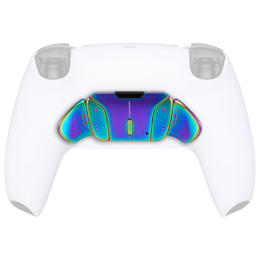 eXtremeRate Turn RISE & RISE4 to RISE4 RMB Kit ¨C Real Metal Buttons (RMB) Version K1 K2 K3 K4 Back Buttons Housing & Remap PCB Board for eXtremeRate RISE & RISE4 Remap kit, Compatible with PS5 Controller - Metallic Rainbow Aura Blue & Purple eXtremeRate