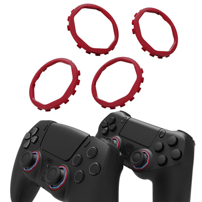 eXtremeRate PS5コントローラー用eXtremeRate Lunaシェル用再設計された八角形ゲート付きスティックアクセントリング、PS4コントローラー用eXtremeRate Ghostシェル交換アクセサリー-標準フェイスプレートには非対応【カーマインレッド】