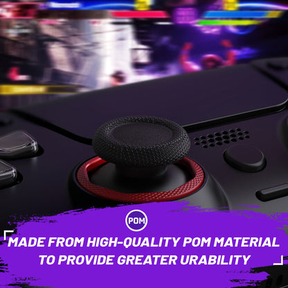 eXtremeRate PS5コントローラー用eXtremeRate Lunaシェル用再設計された八角形ゲート付きスティックアクセントリング、PS4コントローラー用eXtremeRate Ghostシェル交換アクセサリー-標準フェイスプレートには非対応【カーマインレッド】