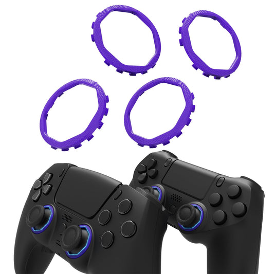 eXtremeRate PS5コントローラー用eXtremeRate Lunaシェル用再設計された八角形ゲート付きスティックアクセントリング、PS4コントローラー用eXtremeRate Ghostシェル交換アクセサリー-標準フェイスプレートには非対応【パープル】