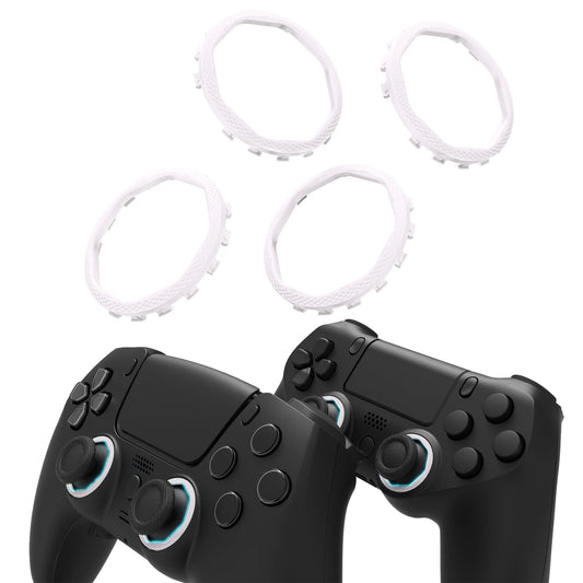 eXtremeRate PS5コントローラー用eXtremeRate Lunaシェル用再設計された八角形ゲート付きスティックアクセントリング、PS4コントローラー用eXtremeRate Ghostシェル交換アクセサリー-標準フェイスプレートには非対応【ホワイト】