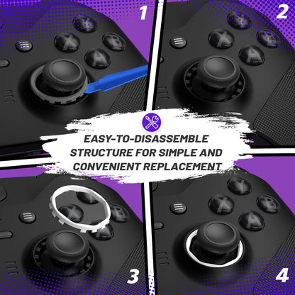 eXtremeRate Xbox Elite Series 2 Core、Elite Series 2、Xbox Eliteコントローラー用再設計交換八角形ゲート付きスティックアクセントリング、eXtremeRateのXbox Series X/Sコントローラー用ASRバージョンシェルにも対応【ホワイト】