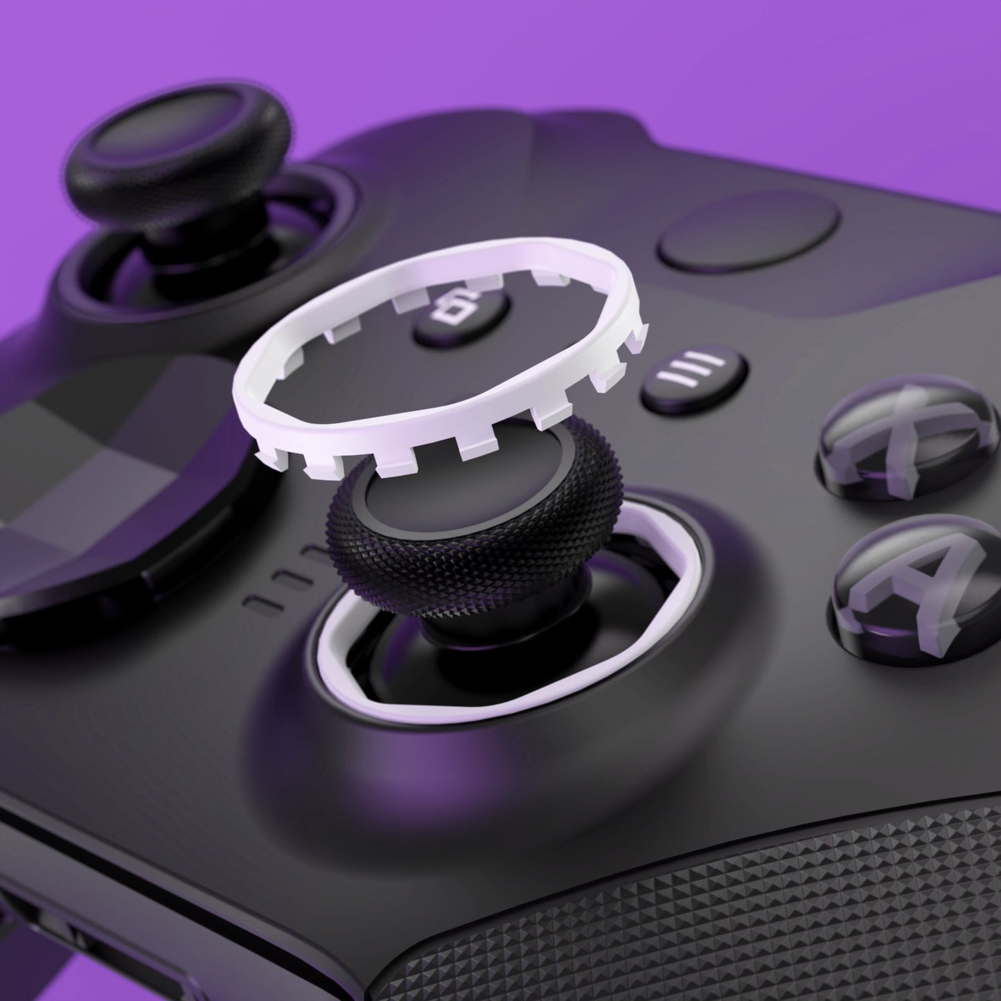eXtremeRate Xbox Elite Series 2 Core、Elite Series 2、Xbox Eliteコントローラー用再設計交換八角形ゲート付きスティックアクセントリング、eXtremeRateのXbox Series X/Sコントローラー用ASRバージョンシェルにも対応【ホワイト】