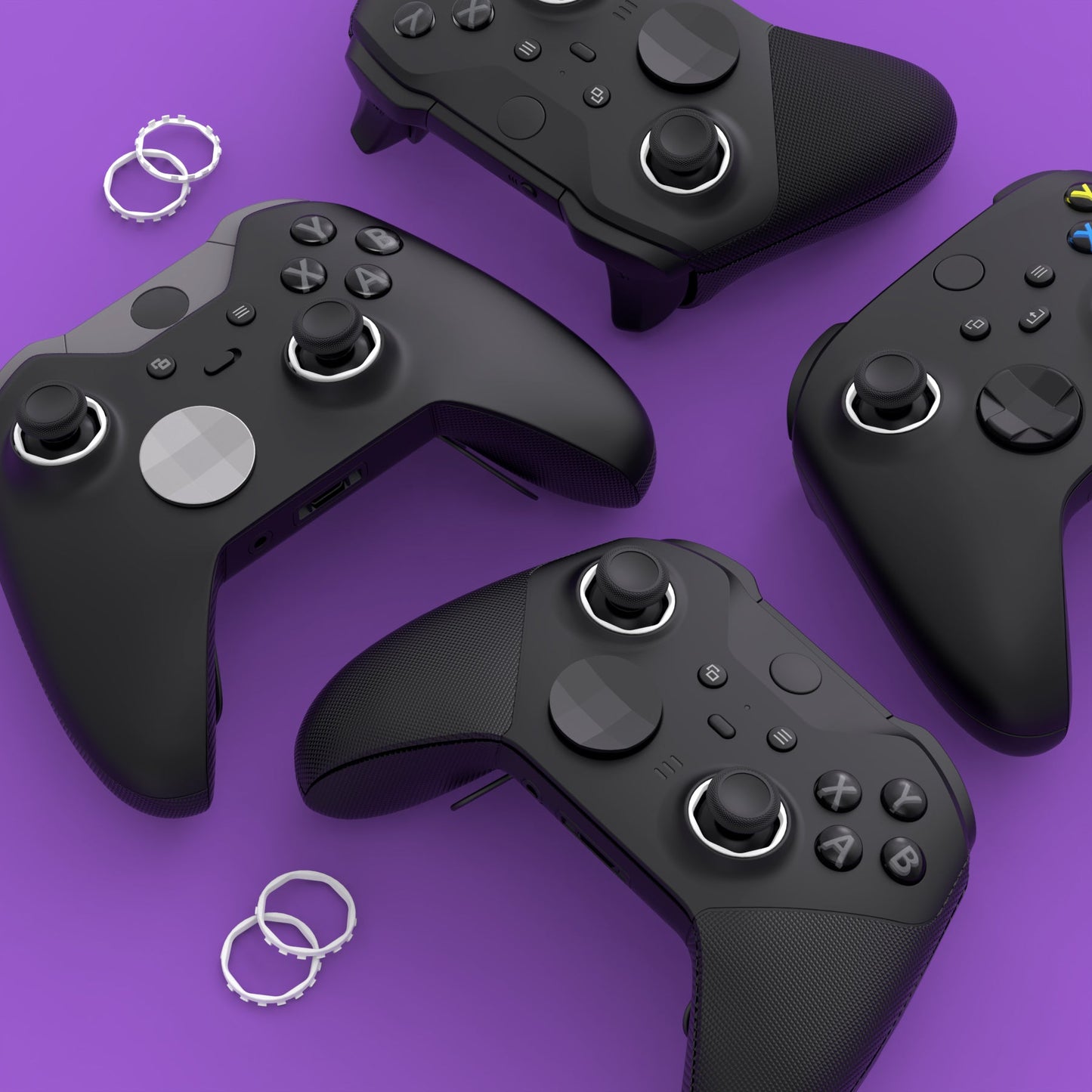 eXtremeRate Xbox Elite Series 2 Core、Elite Series 2、Xbox Eliteコントローラー用再設計交換八角形ゲート付きスティックアクセントリング、eXtremeRateのXbox Series X/Sコントローラー用ASRバージョンシェルにも対応【ホワイト】