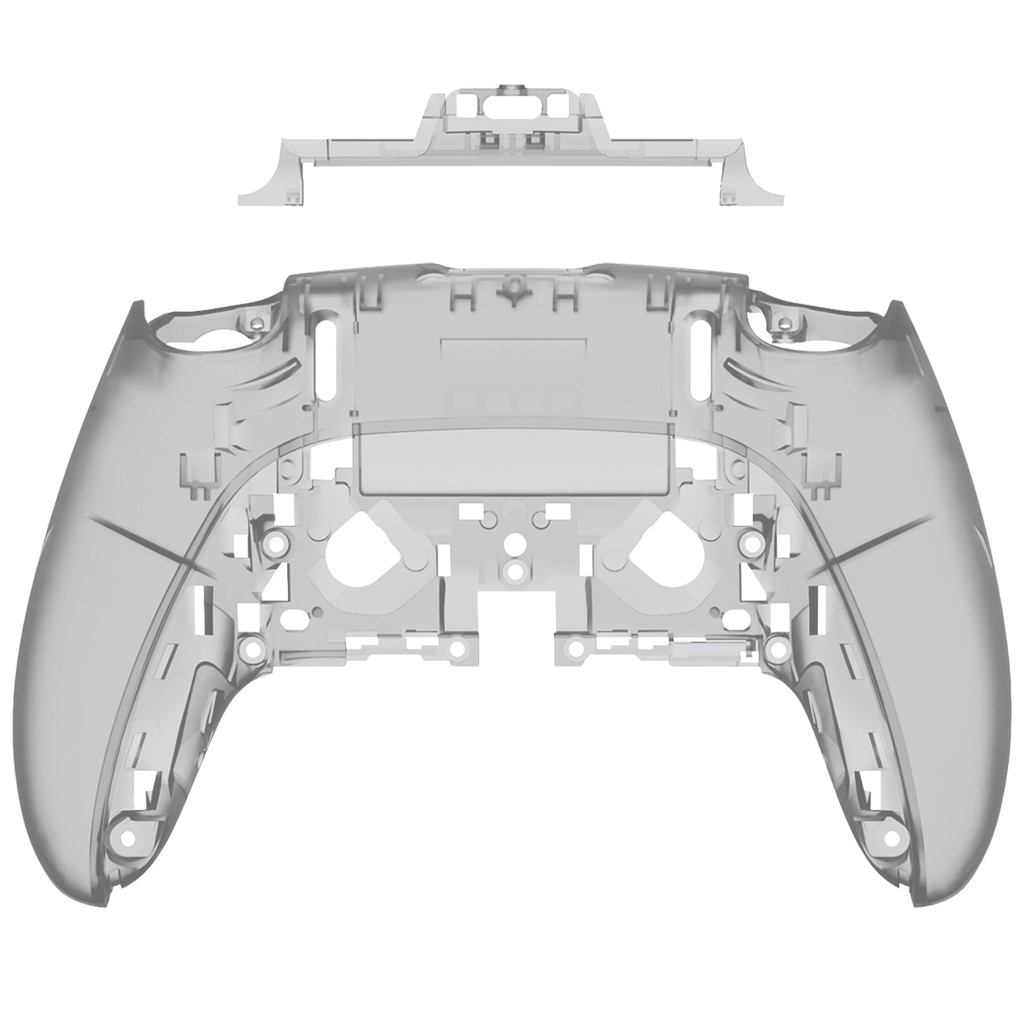 Replacement Back Housing Bottom Shell Compatible with PS5 Edge Controller - Clear Black eXtremeRate