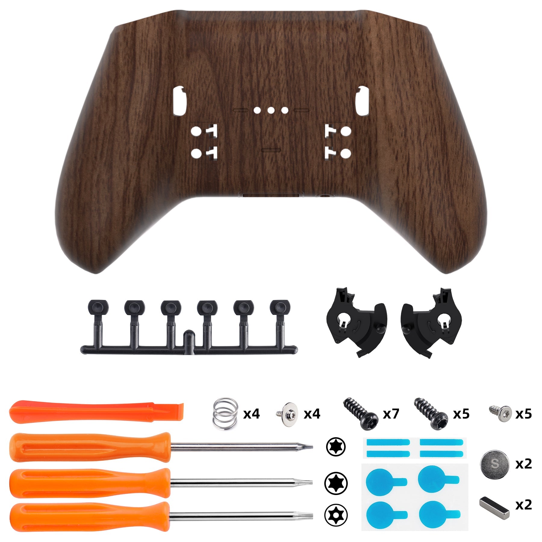 Replacement Bottom Shell Case for Xbox Elite Series 2 & Elite Series 2 Core Controller Model 1797 - Wood Grain eXtremeRate