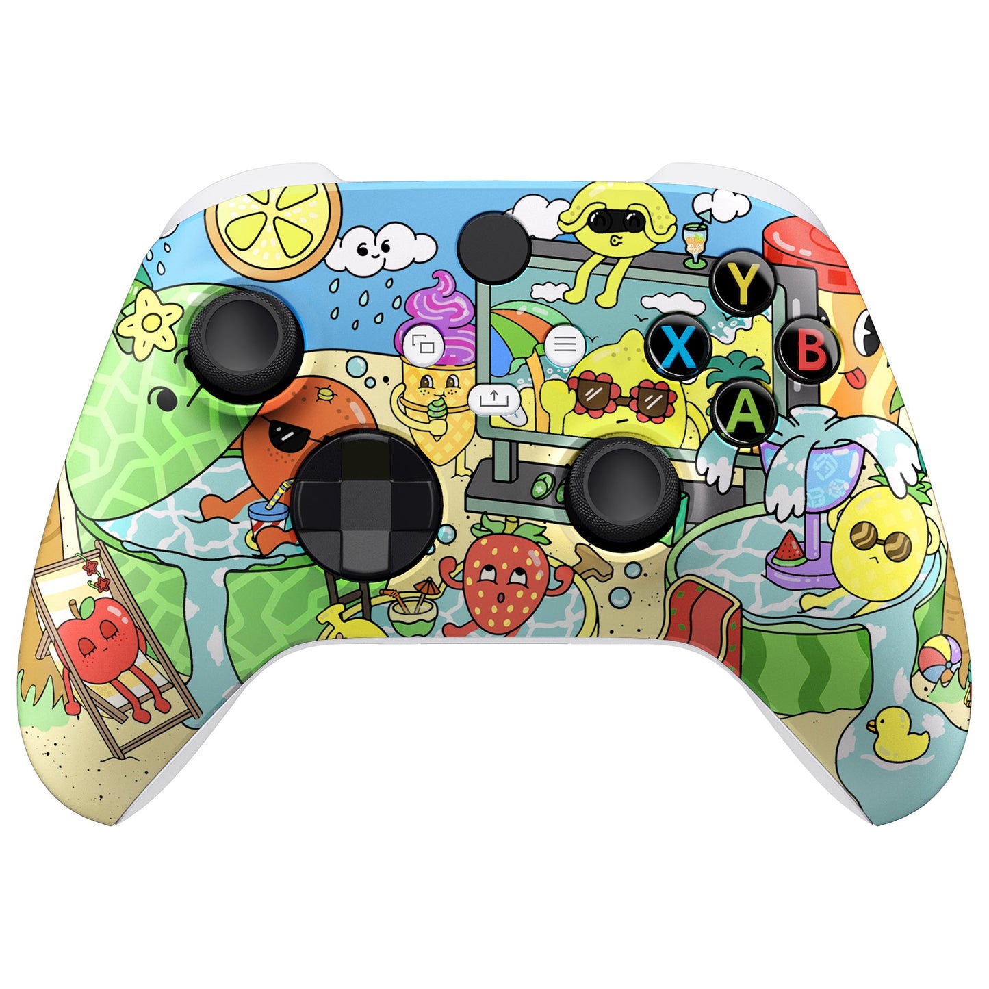 eXtremeRate Retail Fruity Party Replacement Part Faceplate, Soft Touch Grip Housing Shell Case for Xbox Series S & Xbox Series X Controller Accessories - Controller NOT Included - FX3R010