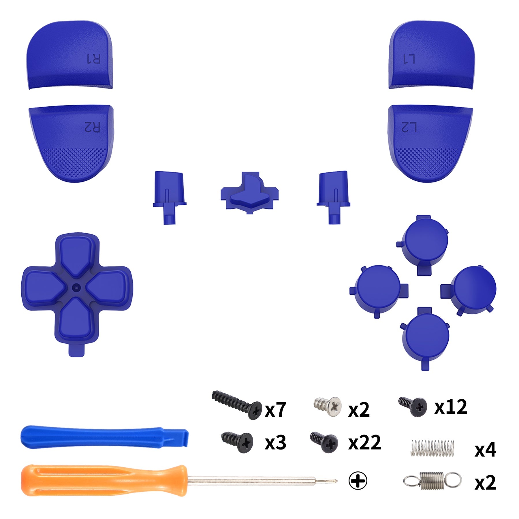 Replacement Full Set Buttons Compatible with PS5 Edge Controller - Blue eXtremeRate