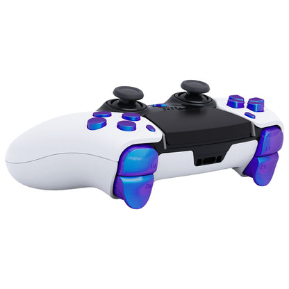 Replacement Full Set Buttons Compatible with PS5 Edge Controller - Chameleon Purple Blue eXtremeRate