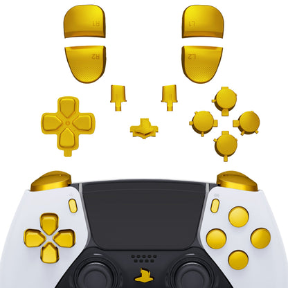 Replacement Full Set Buttons Compatible with PS5 Edge Controller - Chrome Gold eXtremeRate