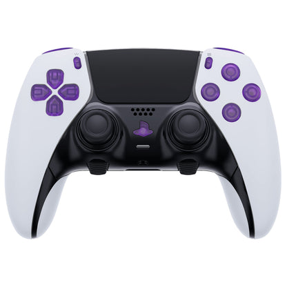 Replacement Full Set Buttons Compatible with PS5 Edge Controller - Clear Atomic Purple eXtremeRate