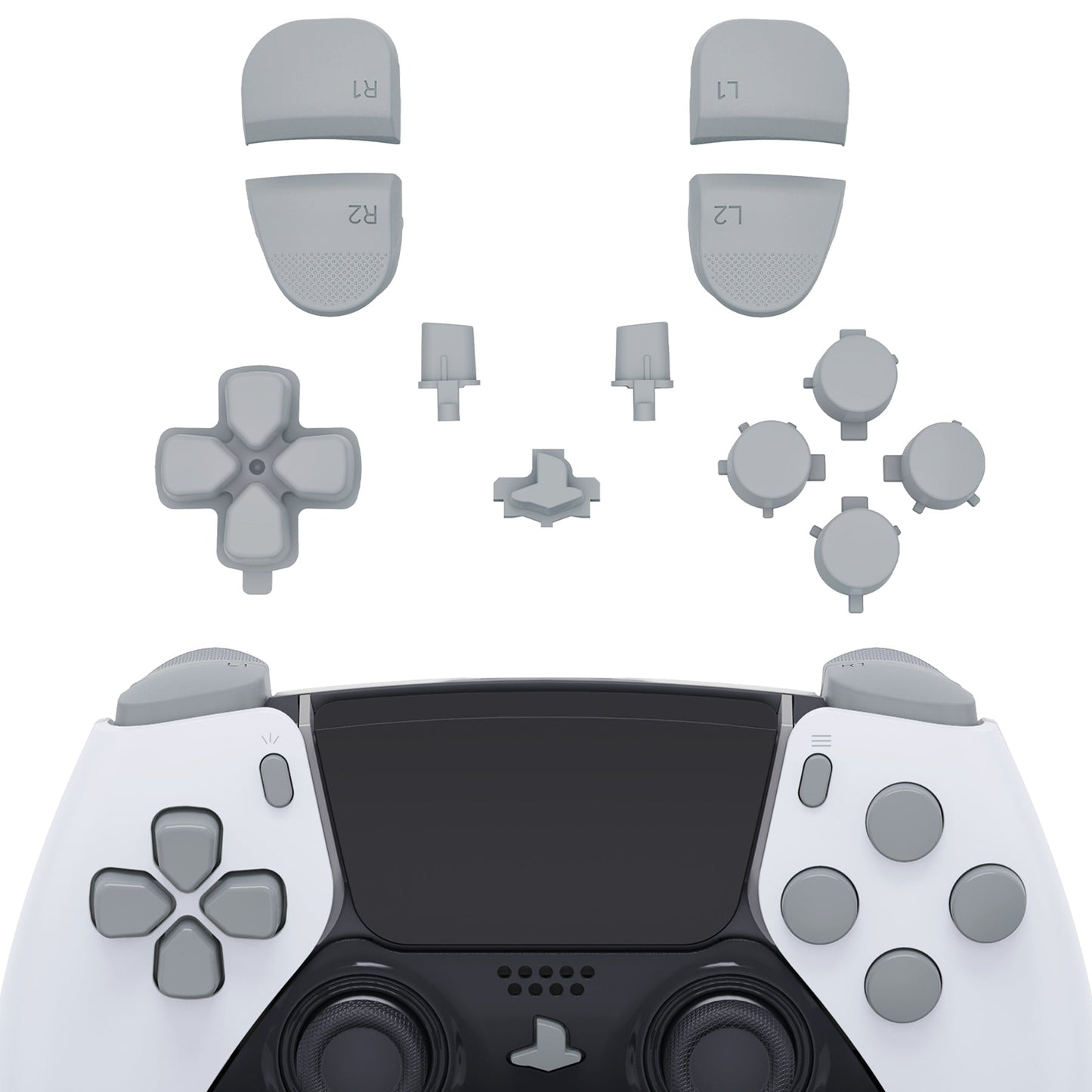 Replacement Full Set Buttons Compatible with PS5 Edge Controller - New Hope Gray eXtremeRate