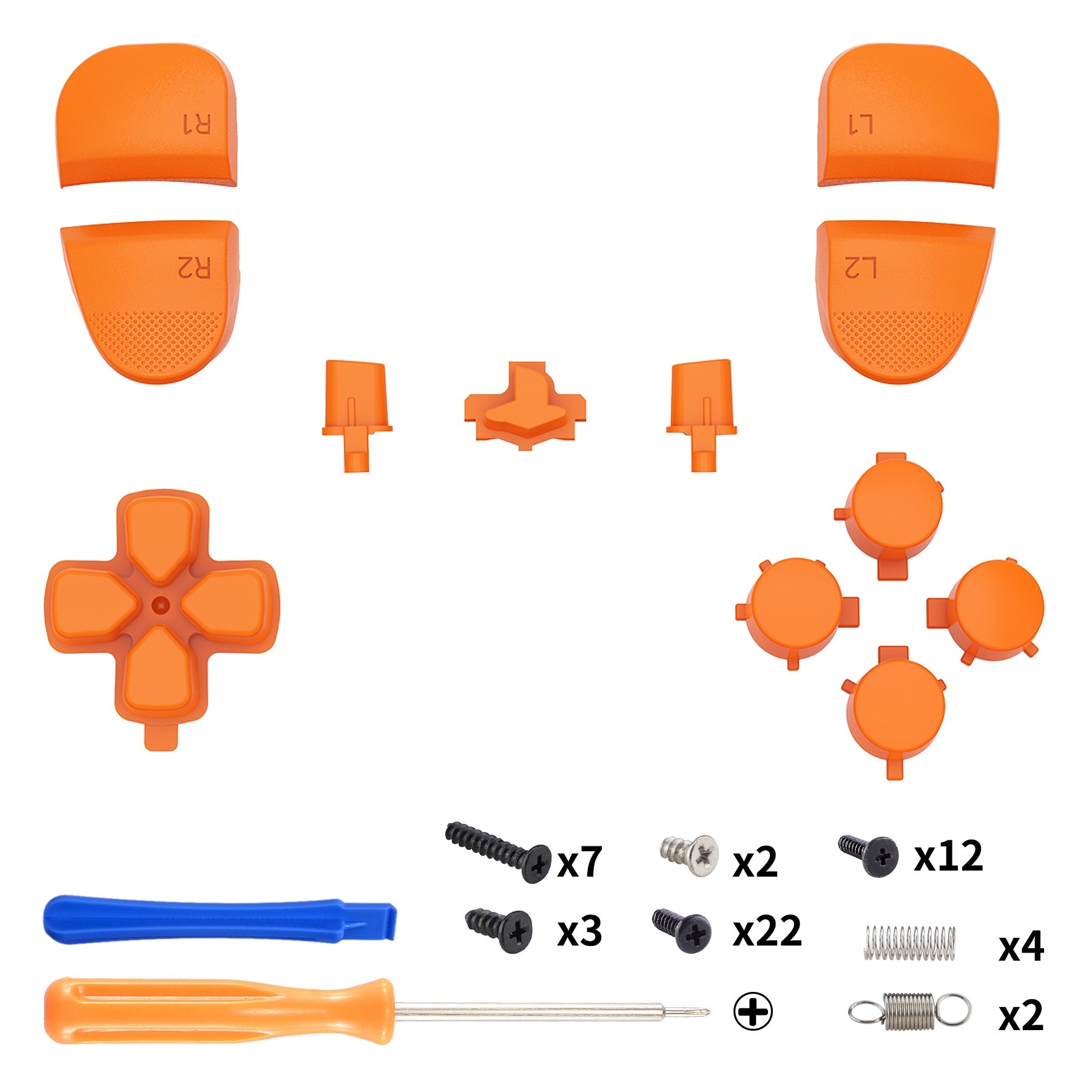 Replacement Full Set Buttons Compatible with PS5 Edge Controller - Orange eXtremeRate