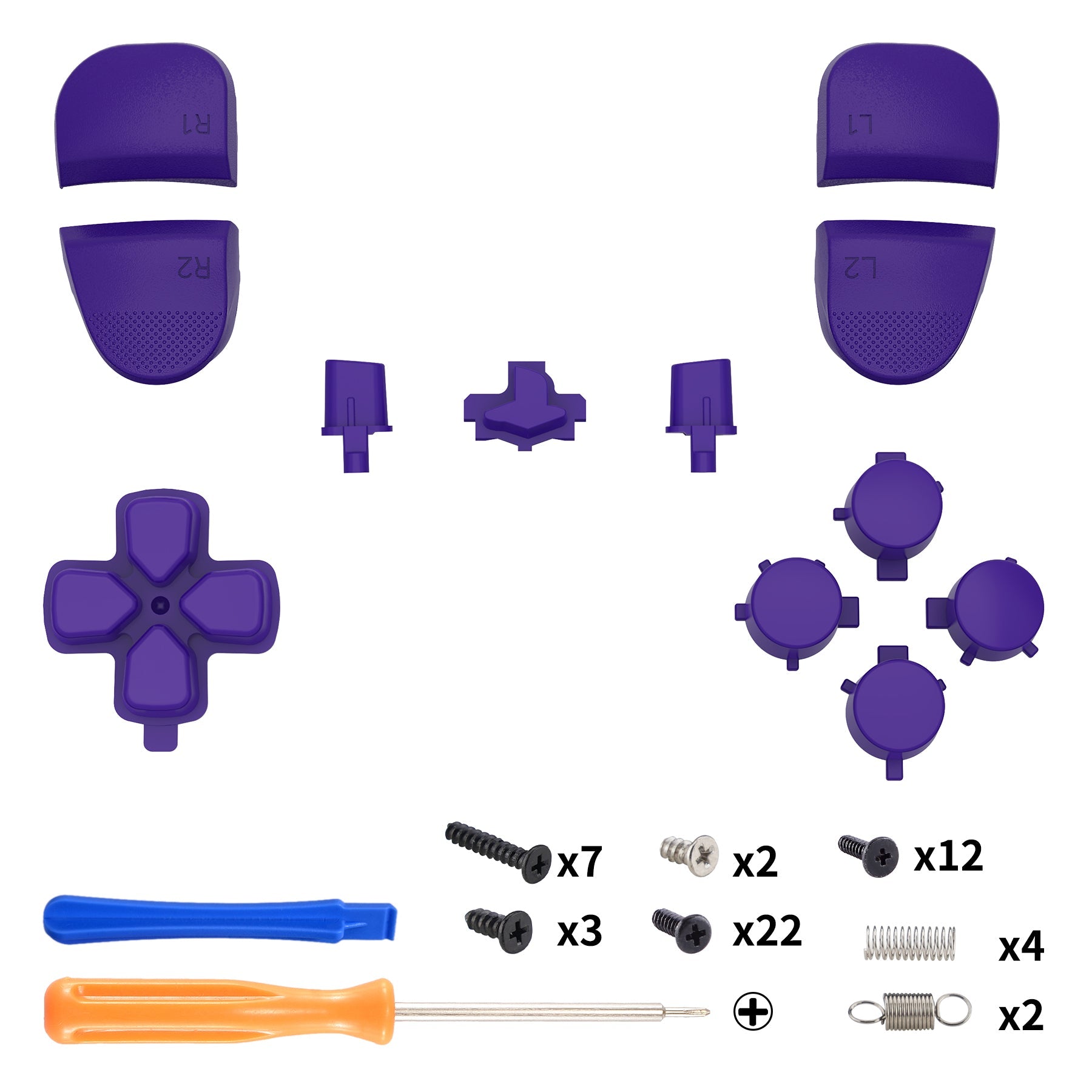 Replacement Full Set Buttons Compatible with PS5 Edge Controller - Purple eXtremeRate