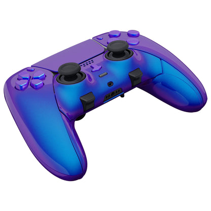 Replacement Full Set Shells with Buttons Compatible with PS5 Edge Controller - Chameleon Purple Blue eXtremeRate