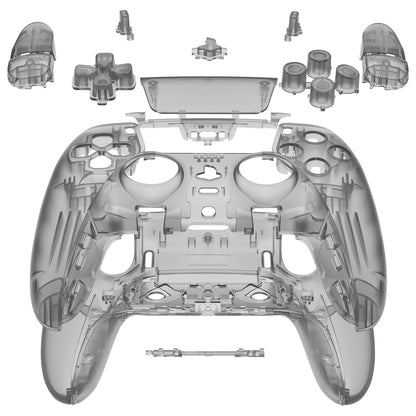 Replacement Full Set Shells with Buttons Compatible with PS5 Edge Controller - Clear Black eXtremeRate