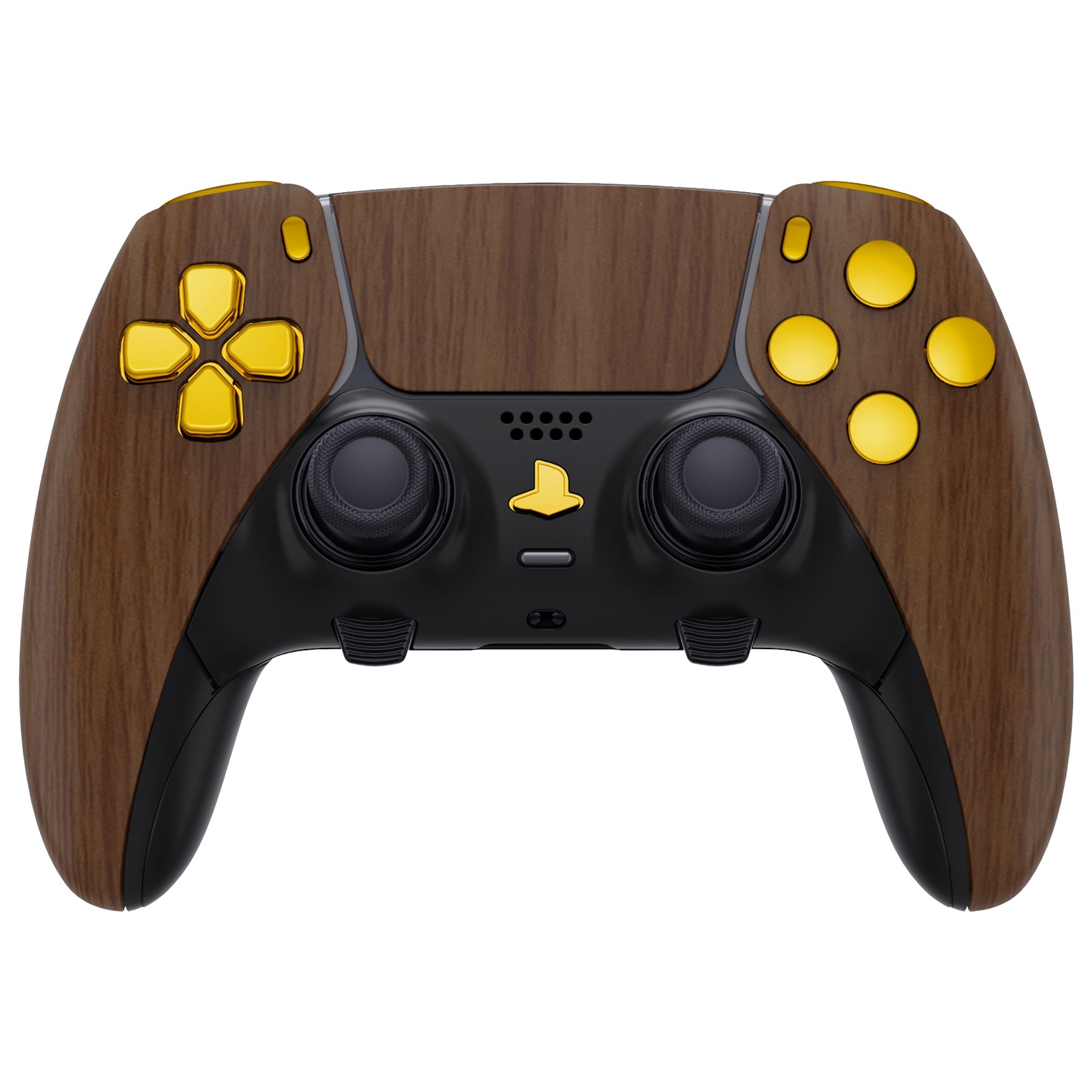 Replacement Full Set Shells with Buttons Compatible with PS5 Edge Controller - Wood Grain eXtremeRate