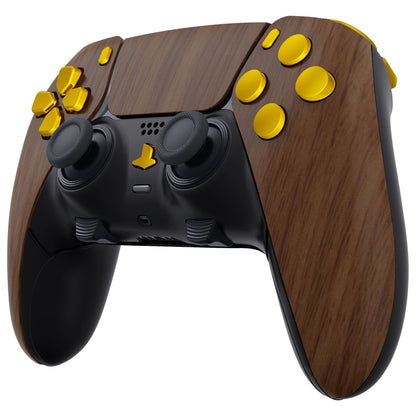 Replacement Full Set Shells with Buttons Compatible with PS5 Edge Controller - Wood Grain eXtremeRate