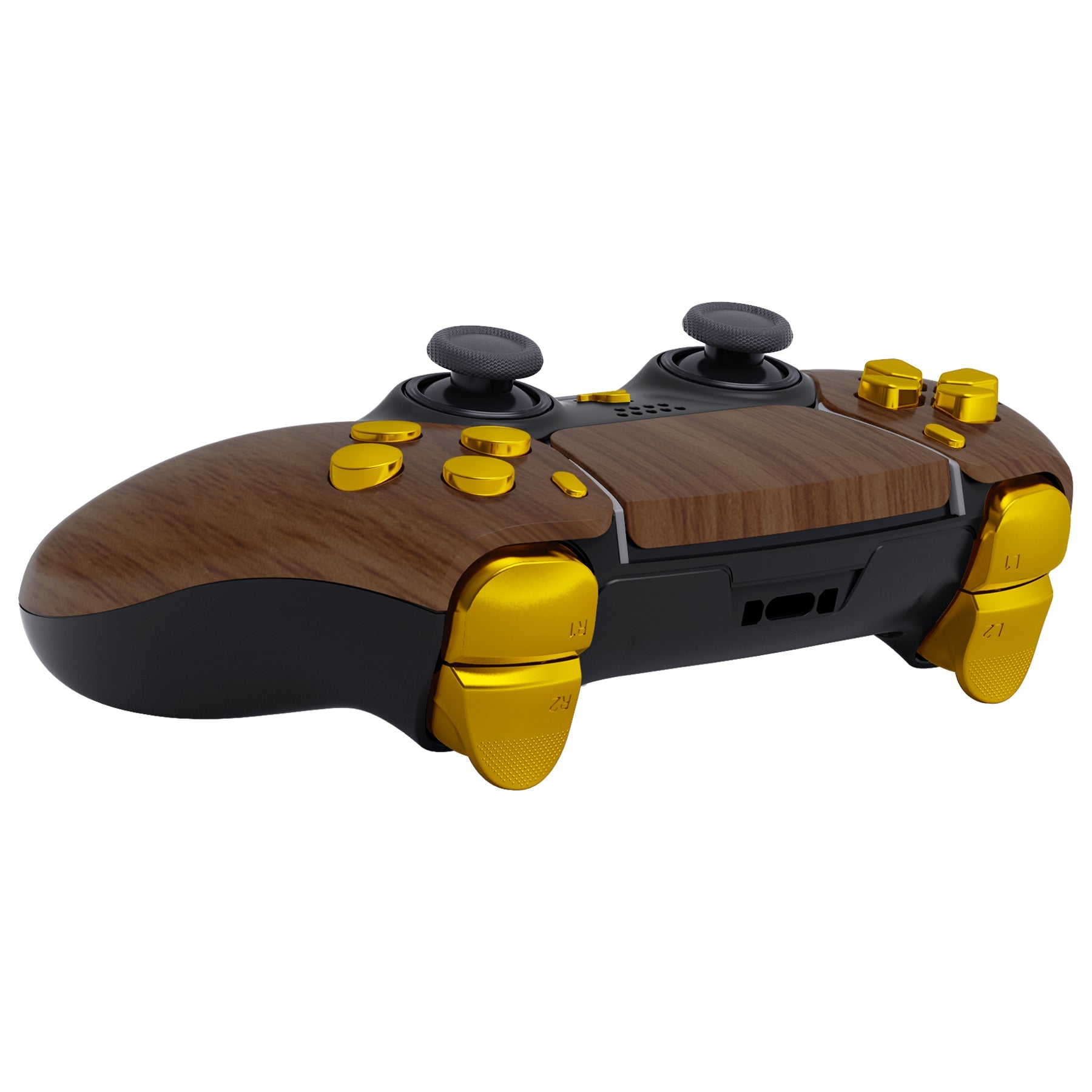 Replacement Full Set Shells with Buttons Compatible with PS5 Edge Controller - Wood Grain eXtremeRate