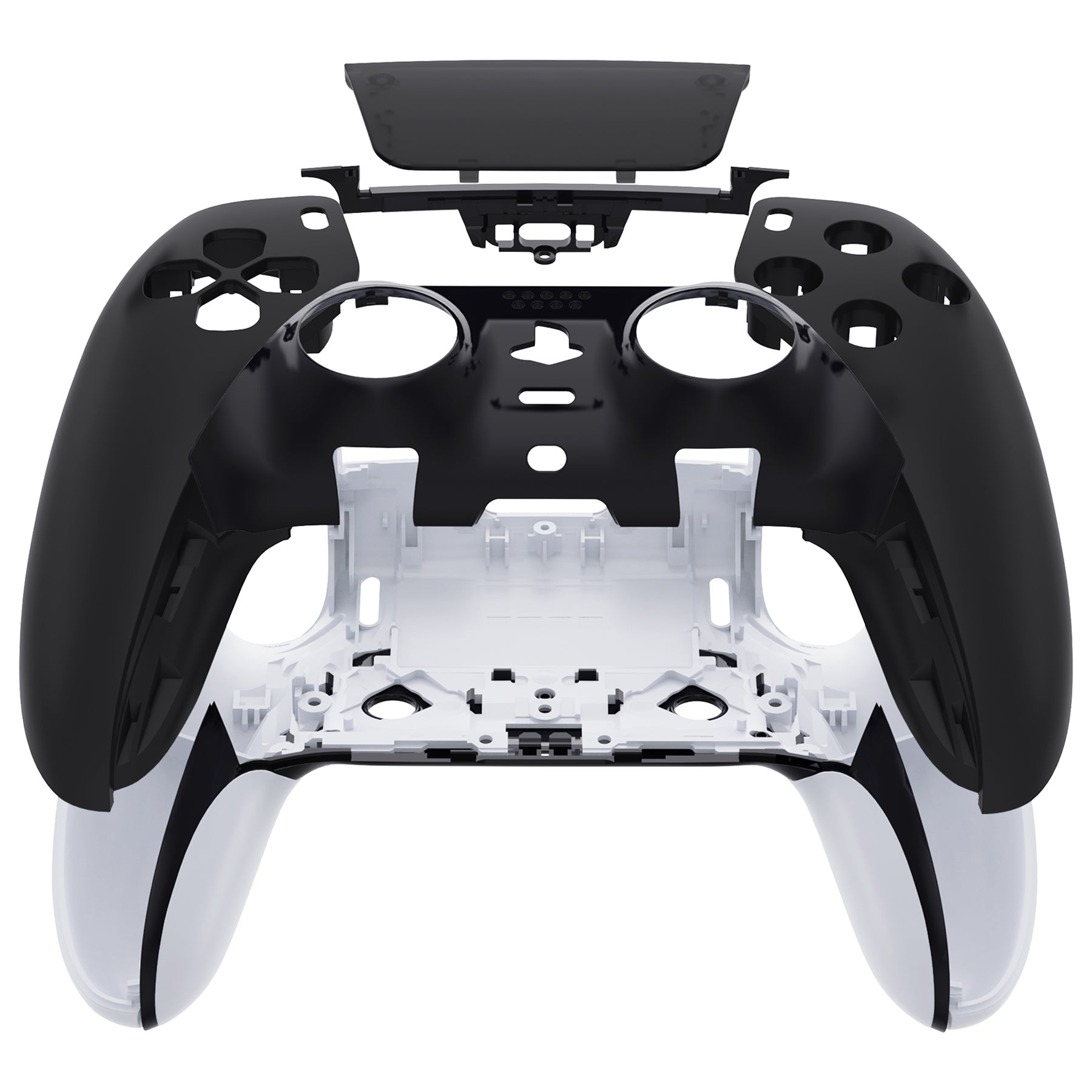 Replacement Left Right Front Housing Shell with Touchpad Compatible with PS5 Edge Controller - Black eXtremeRate