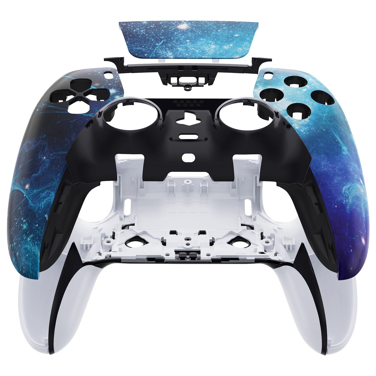 Replacement Left Right Front Housing Shell with Touchpad Compatible with PS5 Edge Controller - Blue Nebula eXtremeRate