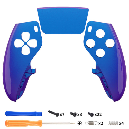 Replacement Left Right Front Housing Shell with Touchpad Compatible with PS5 Edge Controller - Chameleon Purple Blue eXtremeRate