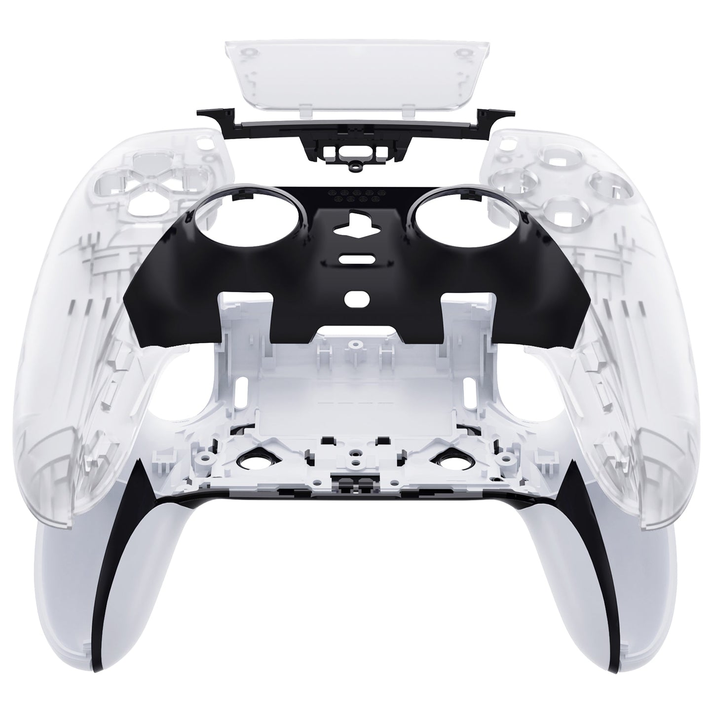 Replacement Left Right Front Housing Shell with Touchpad Compatible with PS5 Edge Controller - Clear eXtremeRate