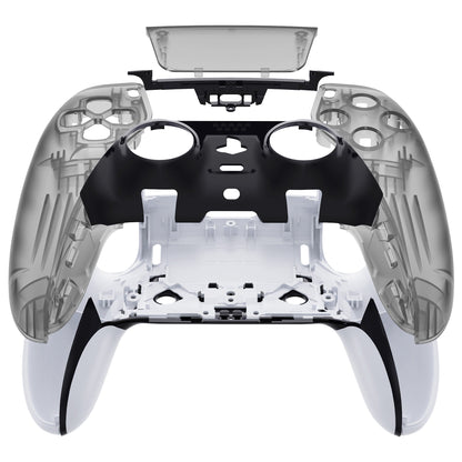 Replacement Left Right Front Housing Shell with Touchpad Compatible with PS5 Edge Controller - Clear Black eXtremeRate