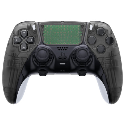 Replacement Left Right Front Housing Shell with Touchpad Compatible with PS5 Edge Controller - Clear Black eXtremeRate