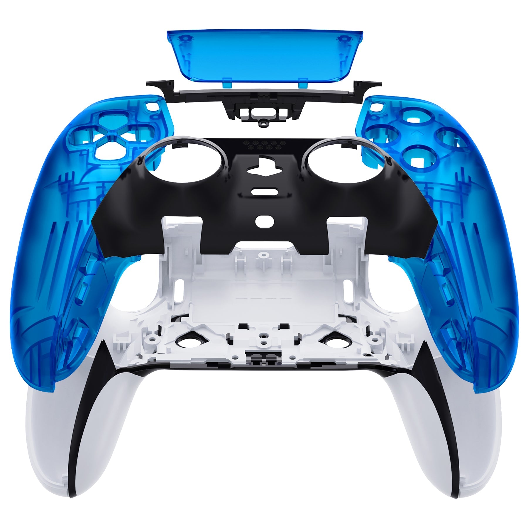 Replacement Left Right Front Housing Shell with Touchpad Compatible with PS5 Edge Controller - Clear Blue eXtremeRate