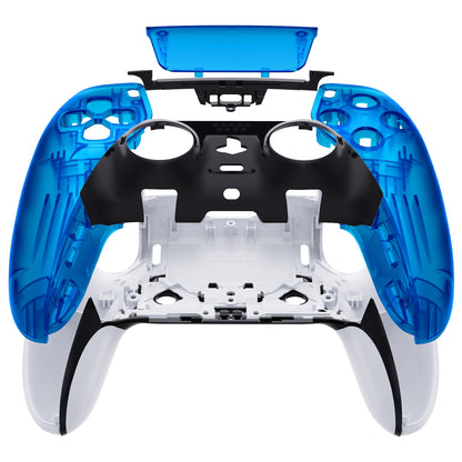 Replacement Left Right Front Housing Shell with Touchpad Compatible with PS5 Edge Controller - Clear Blue eXtremeRate