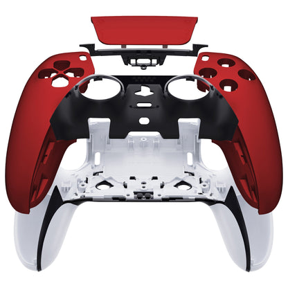 Replacement Left Right Front Housing Shell with Touchpad Compatible with PS5 Edge Controller - Scarlet Red eXtremeRate