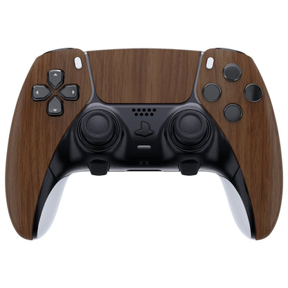 Replacement Left Right Front Housing Shell with Touchpad Compatible with PS5 Edge Controller - Wood Grain eXtremeRate