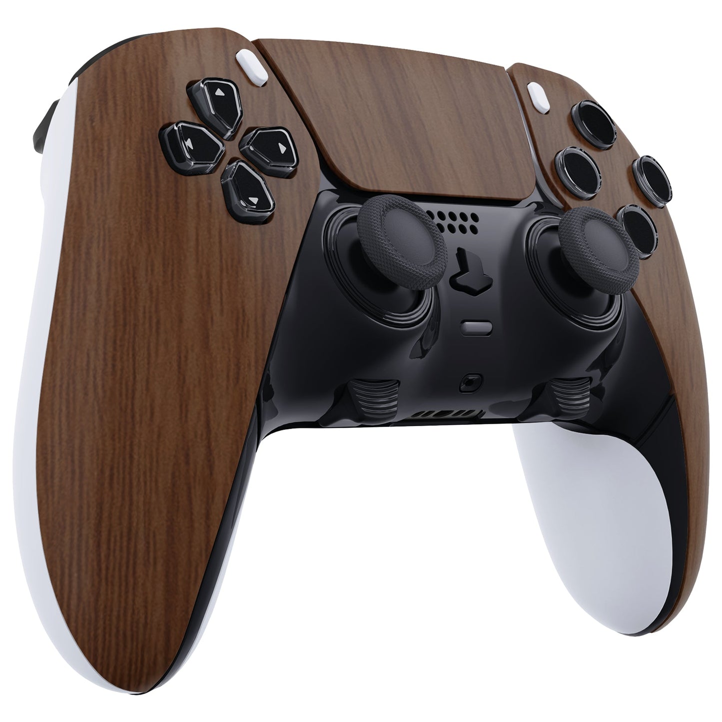 Replacement Left Right Front Housing Shell with Touchpad Compatible with PS5 Edge Controller - Wood Grain eXtremeRate