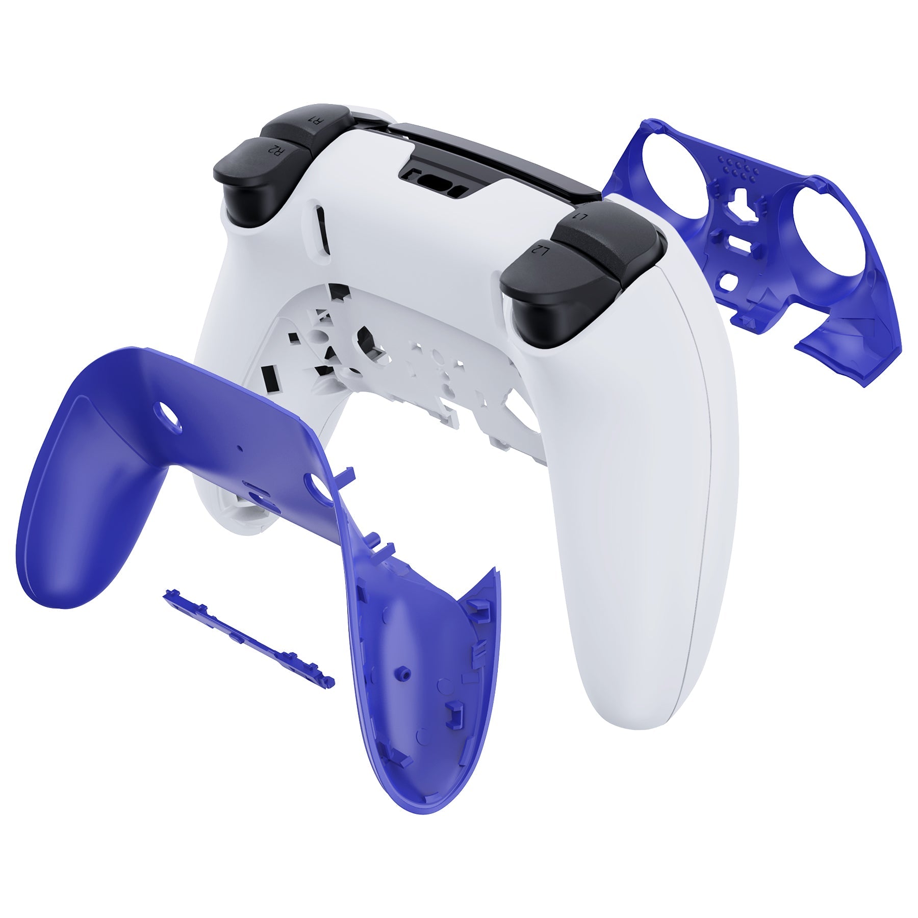 Replacement Top Bottom Decorative Trim Shell Compatible with PS5 Edge Controller - Blue eXtremeRate